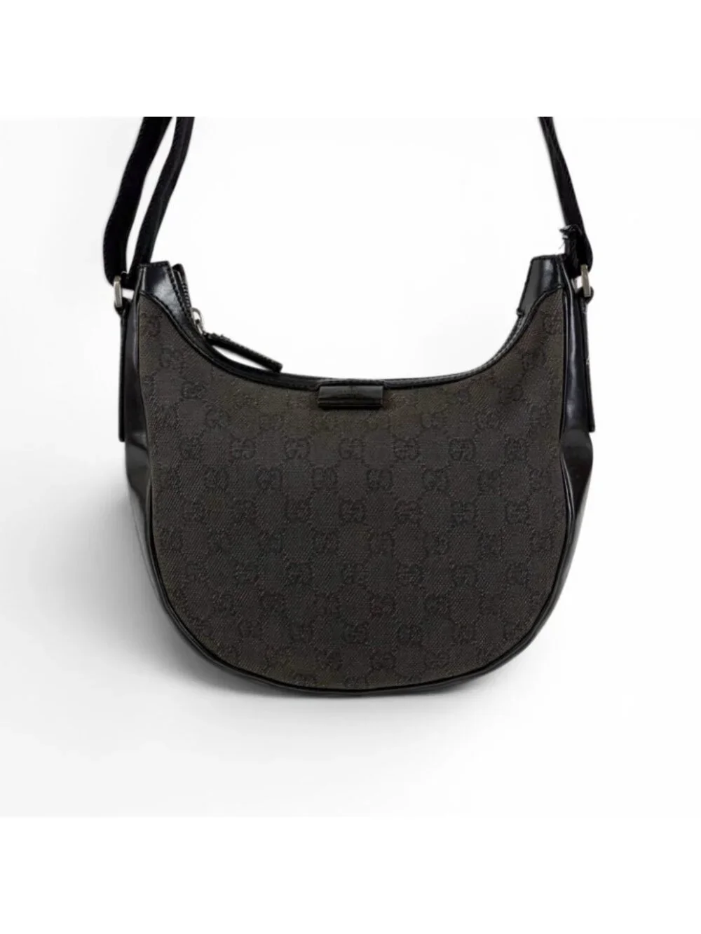 Gucci GG Canvas Shoulder Bag Cross Black